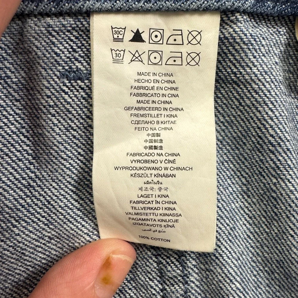 Michael Kors Womens Distressed Denim Mini Skirt Medium Wash Raw Hem Size 12